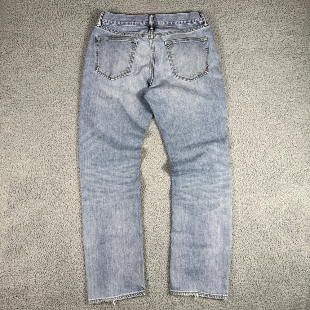 Banana Republic Indigo Straight‎ Jeans Mens 33x34 Light Wash Blue Cotton